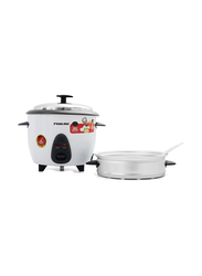 Nikai 1L 2-in-1 Non-Stick Rice Cooker with Steamer, 400W, NR701A, White