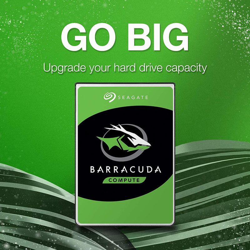 Seagate Barracuda 1TB SATA 6 GB/s 7200 RPM 64MB Cache Internal Hard Drive, Black/Green