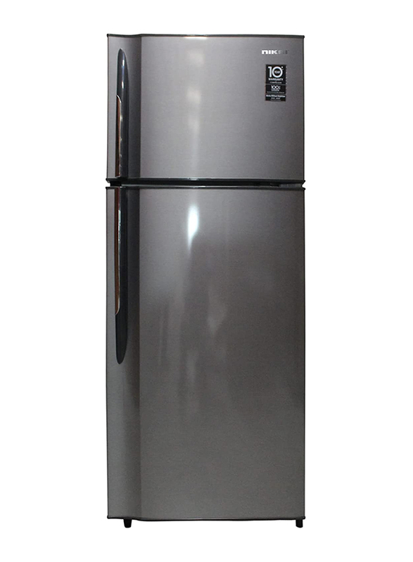 Nikai 425L Double Door Refrigerator, NRF425FSS, Stainless Steel Finish