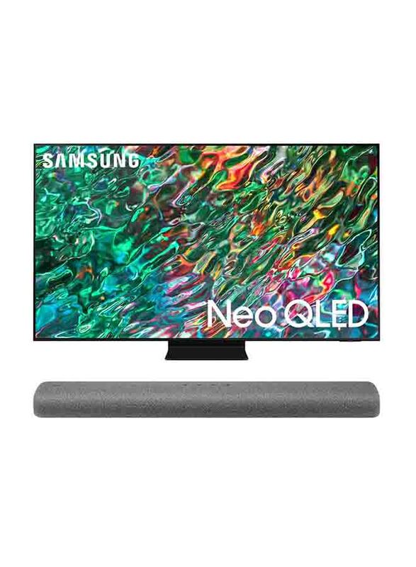 Samsung 55-Inch QN90A Neo 4K Ultra HD QLED Smart TV with 3.0ch HW-S50A All-In-One Soundbar, QA55QN90BAUXZN, Black/Grey