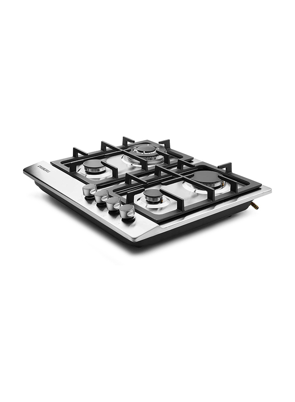 Nikai 4 Burner Stainless Steel Built-In Gas Hob with Auto ignition, NGH3005N, Silver