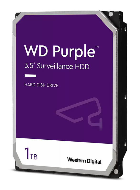 Western Digital Purple 1TB HDD 3.5-inch SATA Surveillance Hard Drive, WD10PURZ, Purple/White