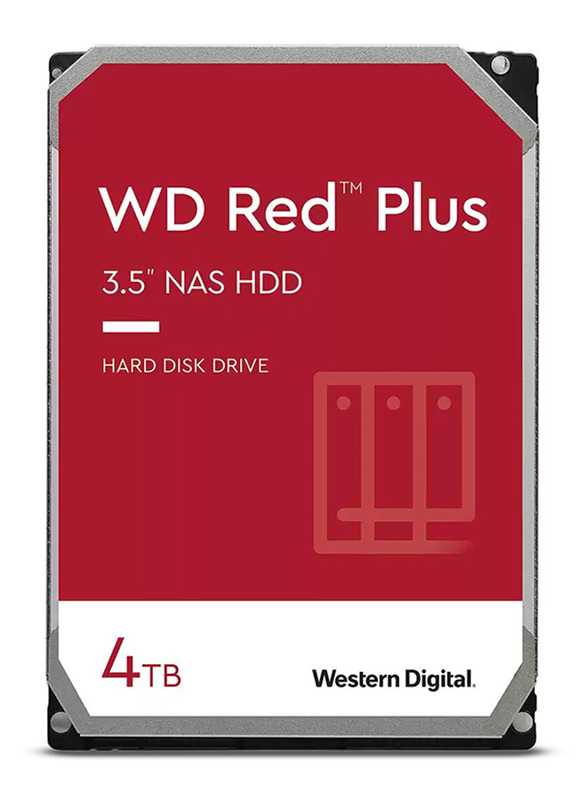 Western Digital Red Plus 4TB HDD 3.5-inch 5400RPM SATA NAS Hard Disk Drive, WD40EFZX, Red/White