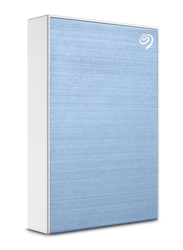 Seagate 5TB HDD One Touch External Portable Hard Drive, USB 3.2, Light Blue