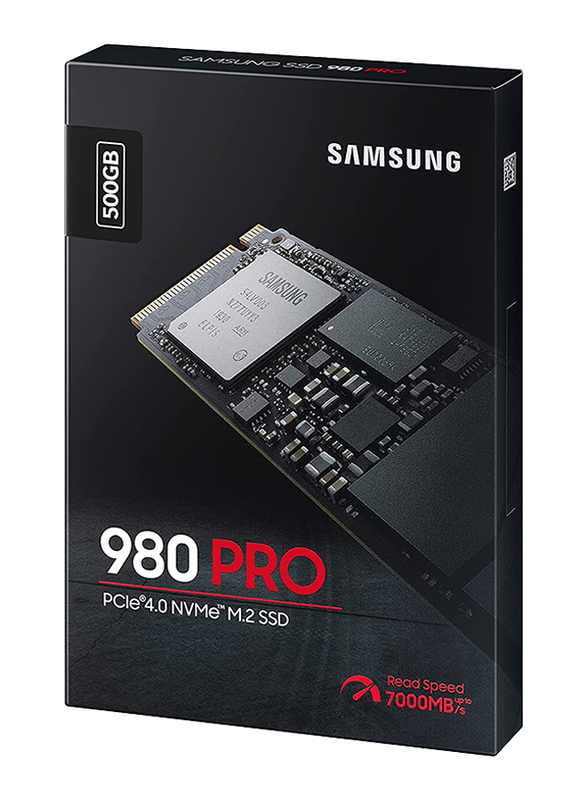 Samsung 980 PRO 500GB PCle 4.0 NVMe M.2 Internal Solid State Drive, Black