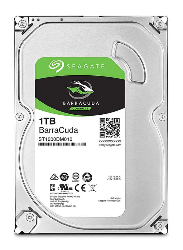 Seagate Barracuda 1TB SATA 6 GB/s 7200 RPM 64MB Cache Internal Hard Drive, Black/Green