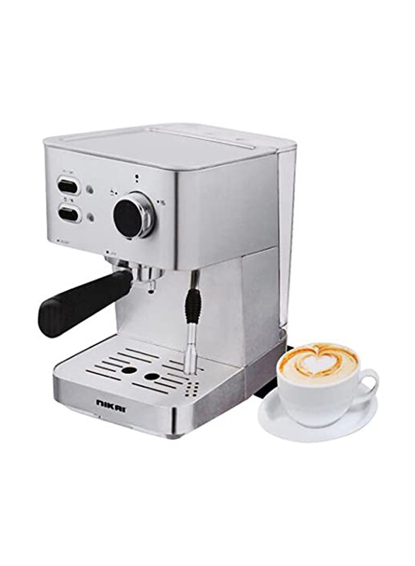 Nikai 1.8L Stainless Steel Coffee Machine, 1050W, NEM230A, Black