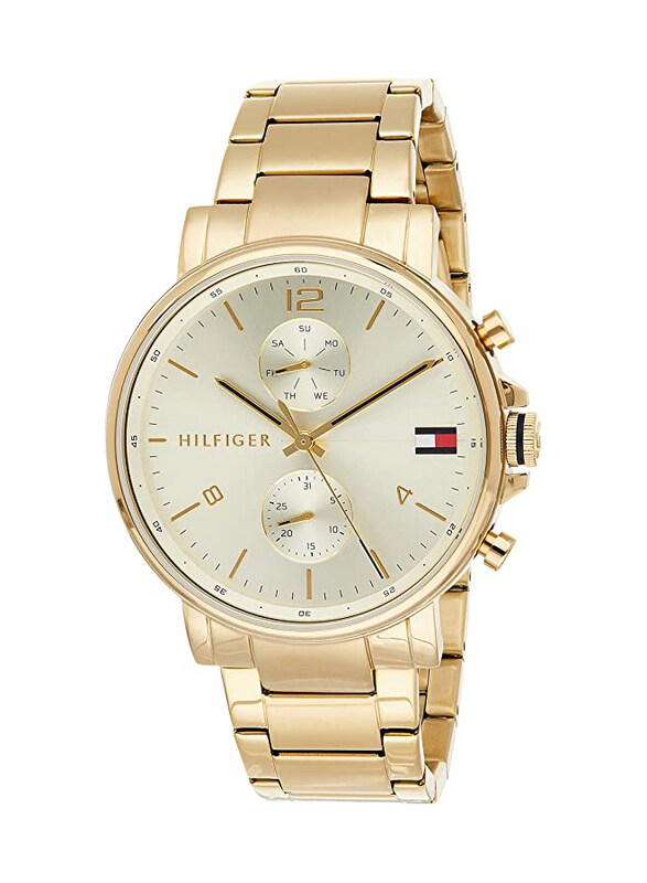 

Tommy Hilfiger Analog Watch for Men with Stainless Steel Band, Water Resistant and Chronograph, 1710415, Gold