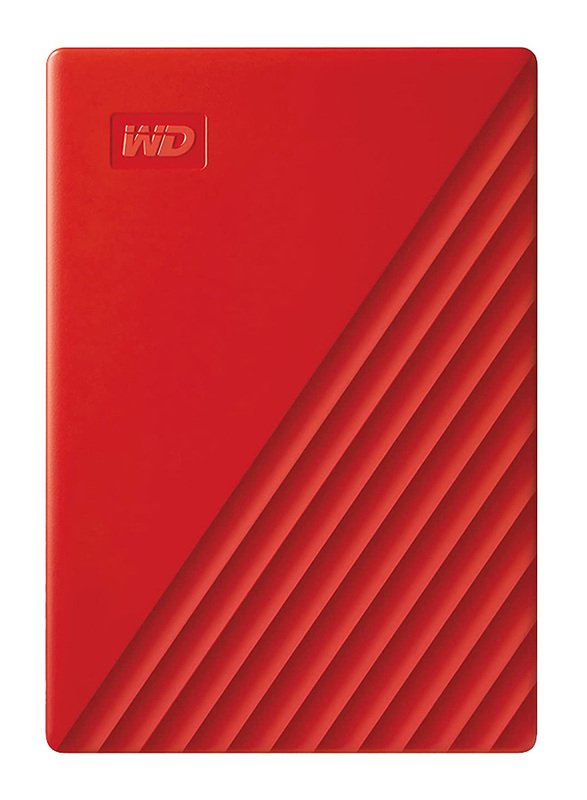 Western Digital 2TB HDD My Passport External Portable Hard Drive, USB 3.2, Red