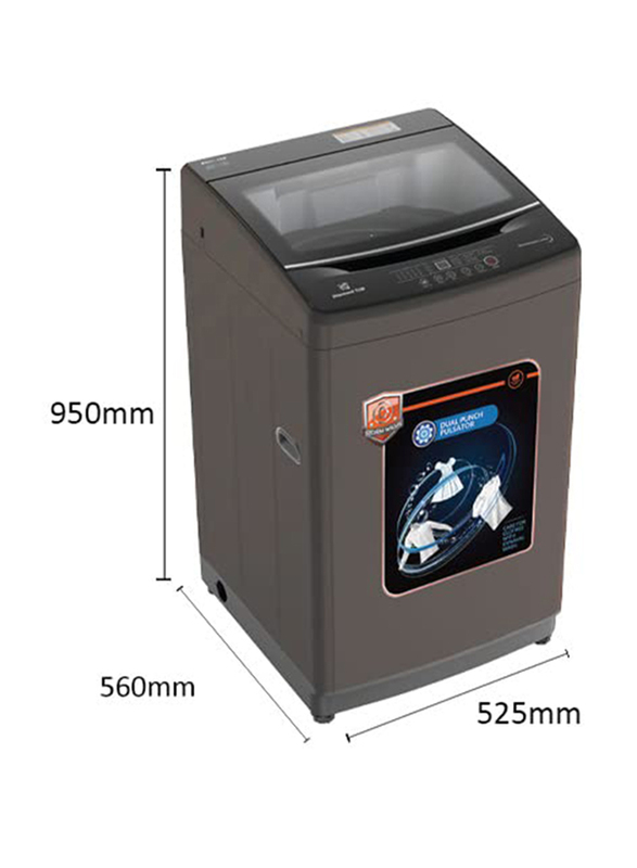 Nikai 7Kg Top Load Fully Automatic Washing Machine, NWMT700TN9P, Grey