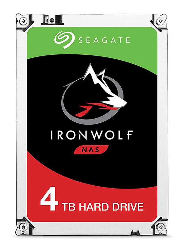 Seagate Ironwolf 4TB NAS SATA 6 GB/s 5900 RPM 64MB Cache 3.5-Inch Internal Hard Drive, Silver/Black