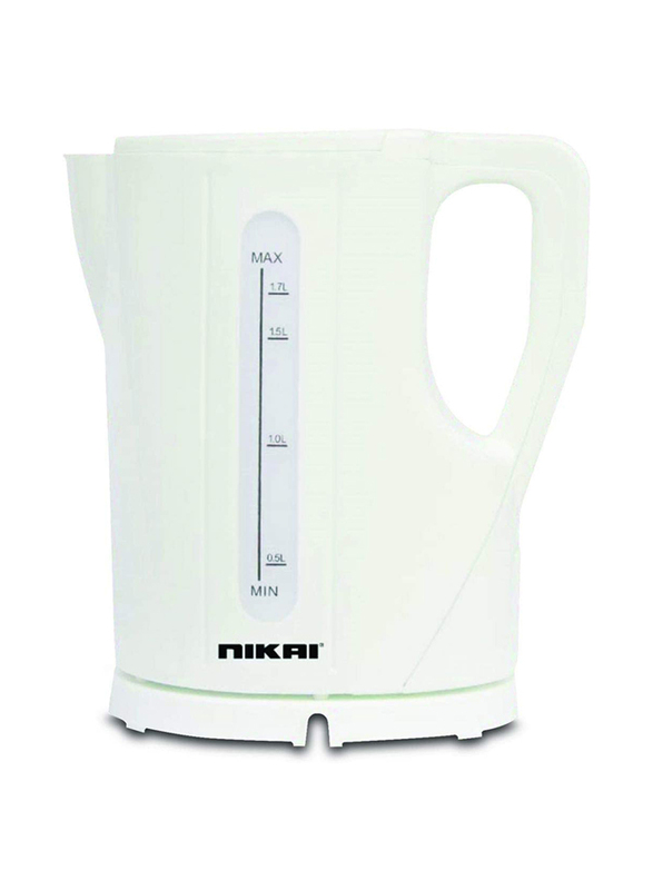 Nikai 1.7L Plastic Cordless Kettle, 2200W, NK620, White