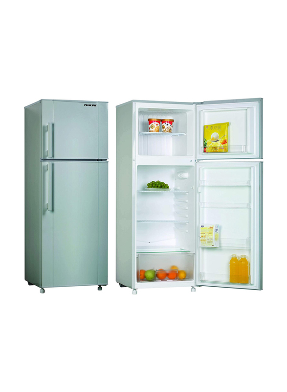 Nikai 280L Double Door Refrigerator, NRF280DN3S, Stainless Steel Finish