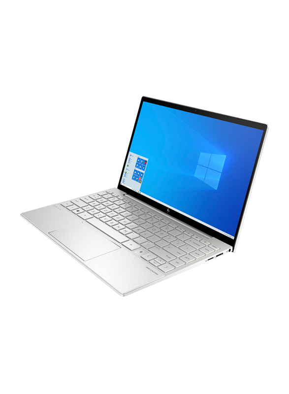 HP Envy 13-BA1007NE Laptop, 13.3-inch FHD IPS Display, Intel Core i7-1165G7 11th Gen 2.80GHz, 512GB SSD, 8GB RAM, Intel Iris Xe Graphics, EN-AR KB with Backlit, Win 10 Home, 2Z1L6EA, Natural Silver