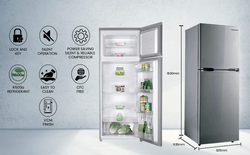 Nikai 190L Double Door Refrigerator, NRF190DN4S, Silver