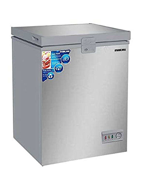Nikai 108L Single Door Chest Freezer, NCF150N7S, Silver