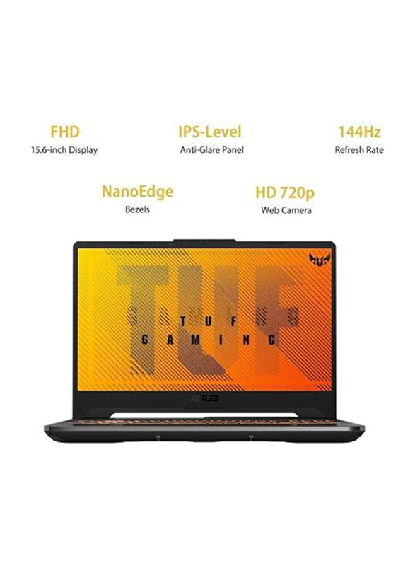 Asus TUF F15 FX506LH Gaming Laptop, 15.6 inch FHD 144Hz, Intel Core i5-10300H 2.5GHz, 512GB SSD, 8GB RAM, 4GB Nvidia GTX 1650 Graphics, Window 10 Home, Black