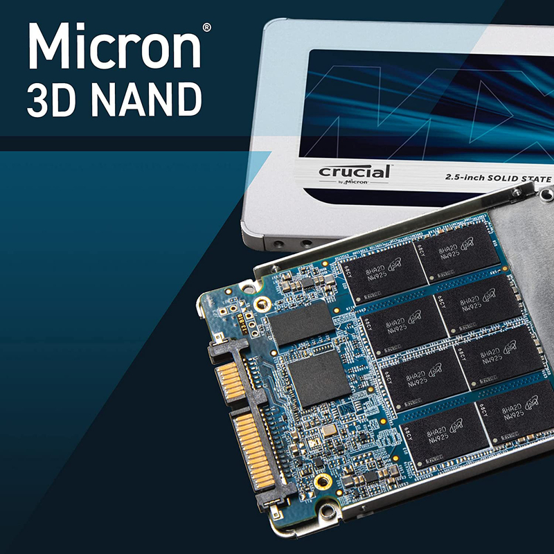 Crucial 250GB MX500 3D NAND SATA 2.5-inch Internal SSD for PC/Laptop, CT250MX500SSD1, Blue/Grey