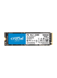 Crucial 500GB P2 3D NAND NVMe PCIe M.2 Internal SSD with Up to 2400 MB/s for PC/Laptop, CT500P2SSD8, Blue