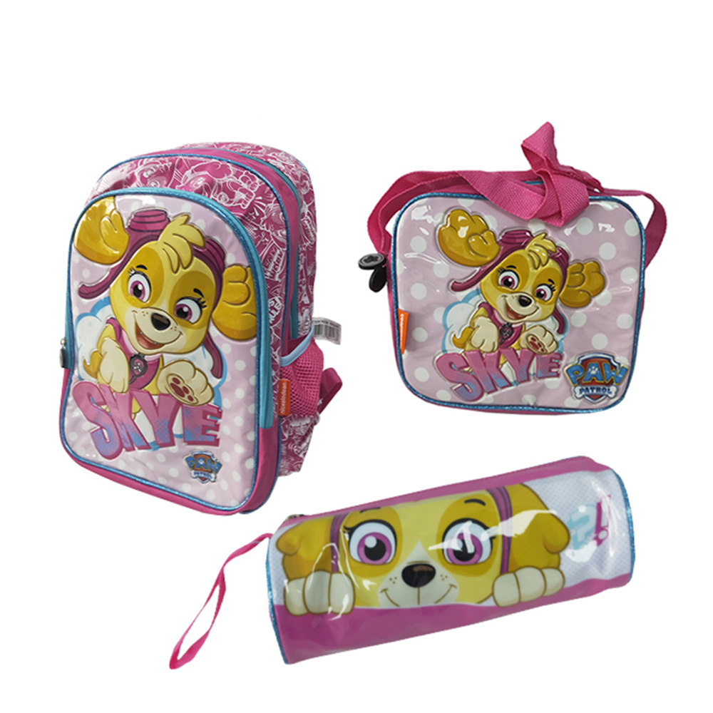 Paw Patrol 14-Inch School Bag, Lunch Bag and Pencil Bag Backpack Set, for Kids, Multicolour