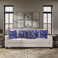 BYFT Golden Brocade Nick Blue 16 x 16 Inch Decorative Cushion & Cushion Cover Set of 2