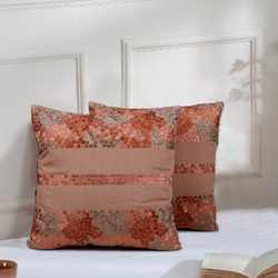 BYFT TerraTile Bliss Brick Orange 16 x 16 Inch Decorative Cushion & Cushion Cover Set of 2