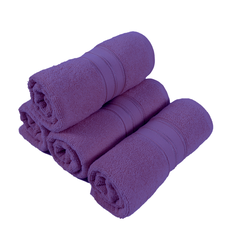 BYFT Home Trendy (Lavender) Premium Hand Towel  (50 x 90 Cm - Set of 4) 100% Cotton Highly Absorbent, High Quality Bath linen with Striped Dobby 550 Gsm