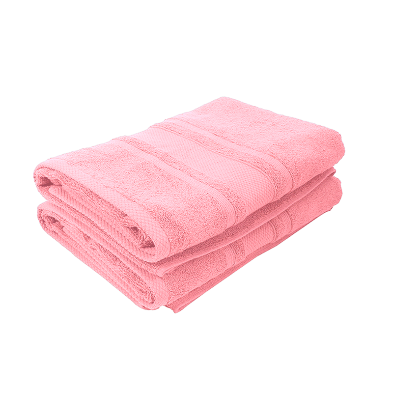 BYFT Home Castle (Pink) Premium Bath Sheet  (90 x 180 Cm - Set of 2) 100% Cotton Highly Absorbent, High Quality Bath linen with Diamond Dobby 550 Gsm