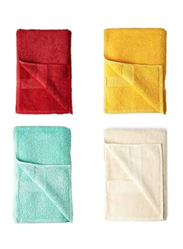 BYFT Gardenia 100% Cotton Hand Towel Set, 4 Piece, Multicolour