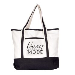 BYFT White Canvas Bag with Black Tape (Vacay Mode)
