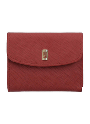 Jafferjees Morina Leather Tri-Fold Wallet for Women, Red