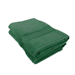 BYFT Home Ultra (Green) Premium Bath Sheet  (90 x 180 Cm - Set of 2) 100% Cotton Highly Absorbent, High Quality Bath linen with Checkered Dobby 550 Gsm