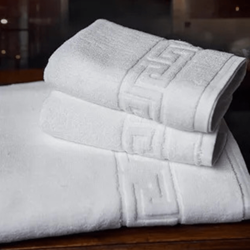 BYFT Magnolia (White) Luxury Towel set (Set of 2 Hand-50x100cm & 2 Bath Towel) 100% Cotton, Highly Absorbent and Quick dry, Hotel and Spa Quality Bath linen-500 Gsm