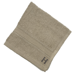 BYFT Daffodil (Light Grey) Monogrammed Face Towel (30 x 30 Cm-Set of 6) 100% Cotton, Absorbent and Quick dry, High Quality Bath Linen-500 Gsm Black Thread Letter "H"