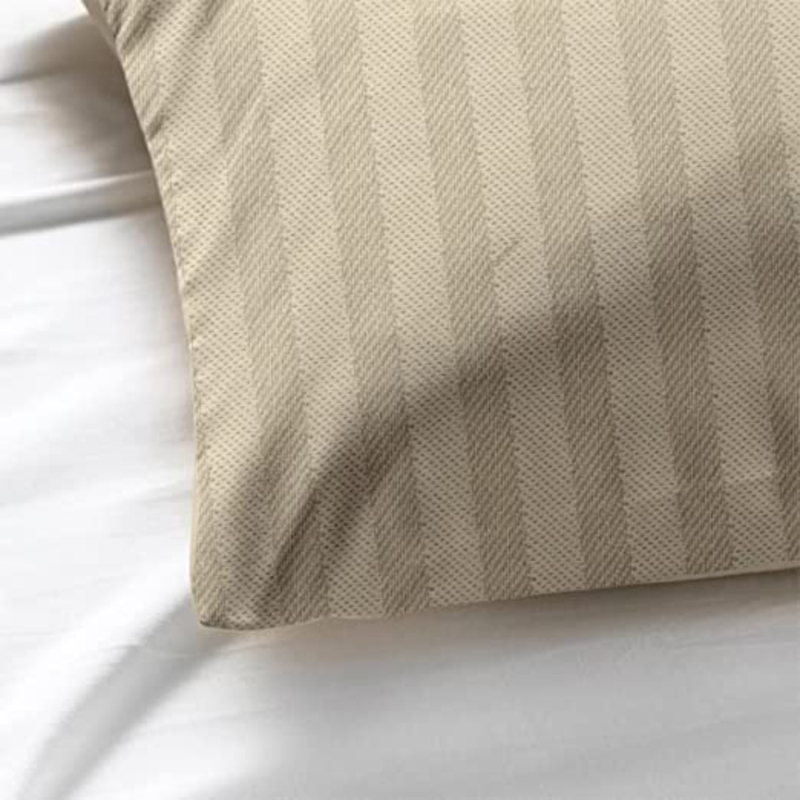 BYFT Tulip Satin Stripe Pillow Cover, 300 Thread Count, Cream