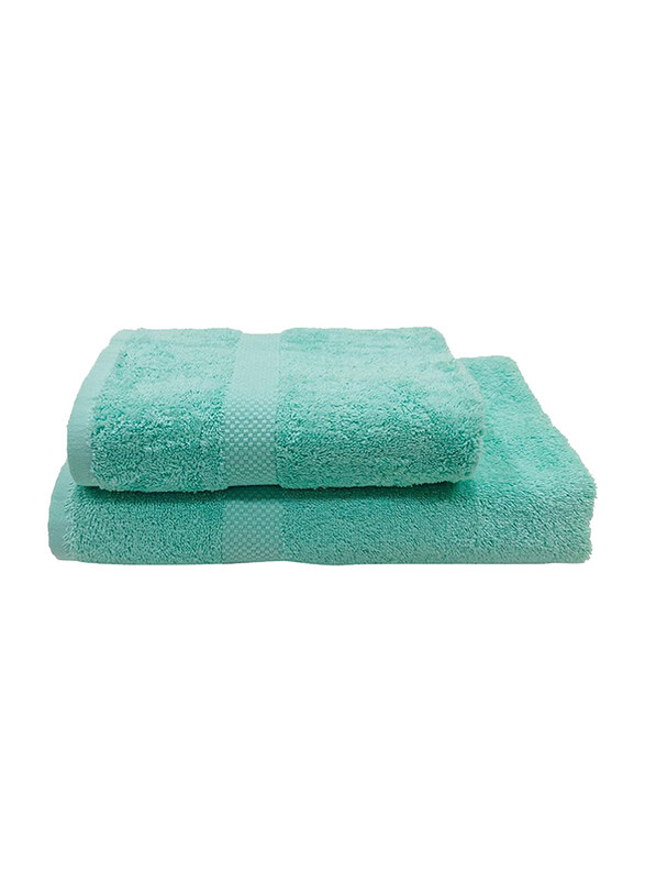 

BYFT Gardenia 100% Cotton Bath & Hand Towel Set, 2 Piece, Green