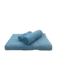 BYFT 3-Piece Daffodil 100% Cotton Towel Set, Light Blue