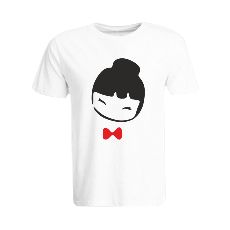 BYFT (White) Printed Cotton T-shirt (Chinese Doll) Personalized Round Neck T-shirt For Women (XL)-Set of 1 pc-190 GSM
