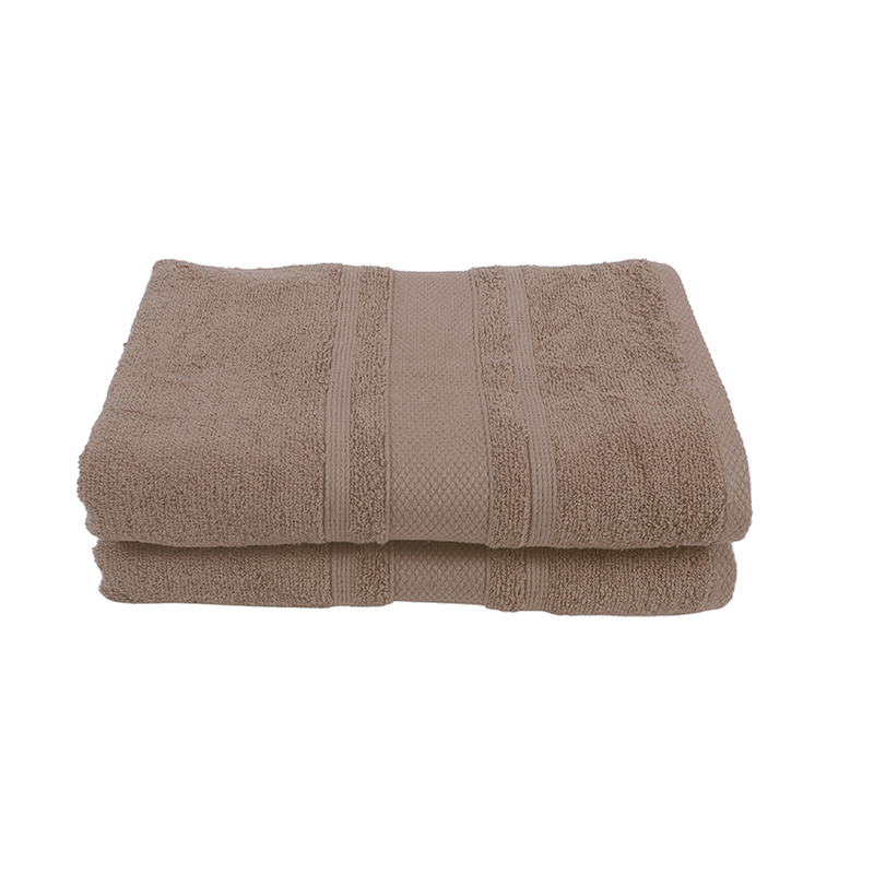 BYFT Home Castle (Beige) Premium Bath Sheet  (90 x 180 Cm - Set of 2) 100% Cotton Highly Absorbent, High Quality Bath linen with Diamond Dobby 550 Gsm