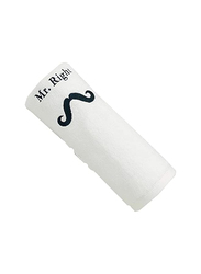 BYFT 2-Piece 100% Cotton Embroidered Mrs. Always Right & Mr. Right Hand Towel, 50 x 80cm, White
