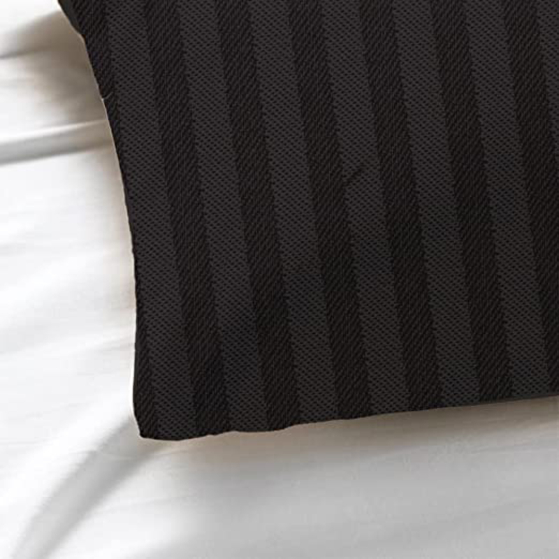 BYFT Tulip Satin Stripe Pillow Cover, 300 Thread Count, Charcoal