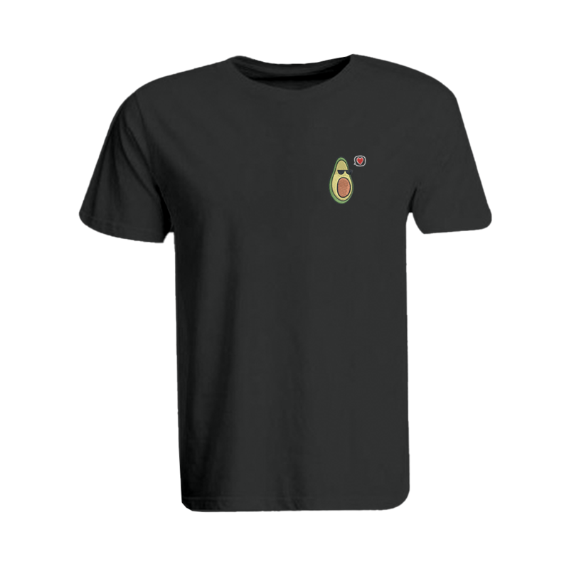 

BYFT (Black) Embroidered Cotton T-shirt (Avocado ) Personalized Round Neck T-shirt For Men (Small)-Set of 1 pc-190 GSM