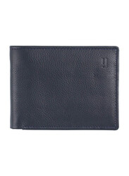 Jafferjees Berlin Leather Bi-Fold Wallet for Men, Blue