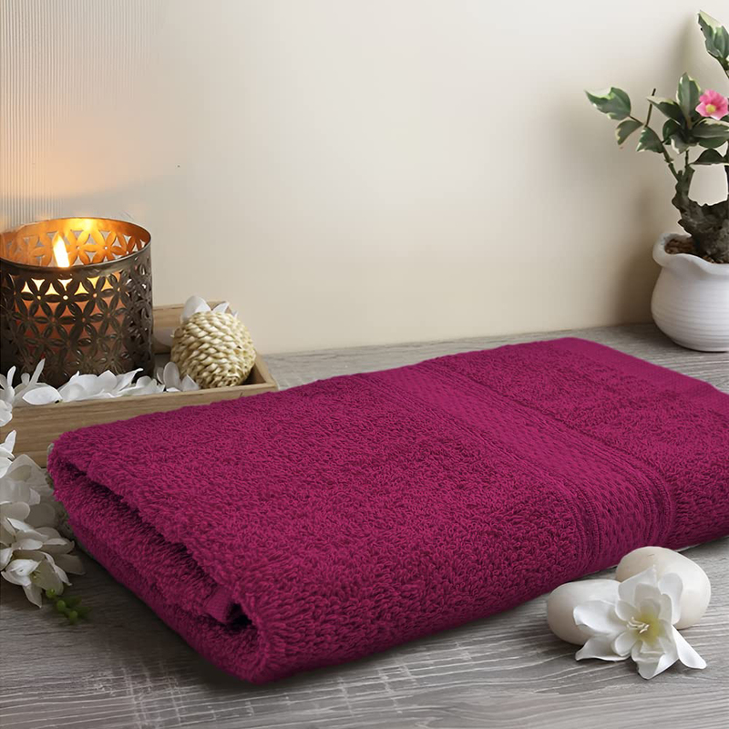 BYFT Daffodil 100% Cotton Hand Towel, 40 x 60cm, Fuchsia Pink