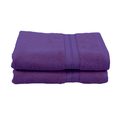 BYFT Home Trendy (Lavender) Premium Bath Sheet  (90 x 180 Cm - Set of 2) 100% Cotton Highly Absorbent, High Quality Bath linen with Striped Dobby 550 Gsm