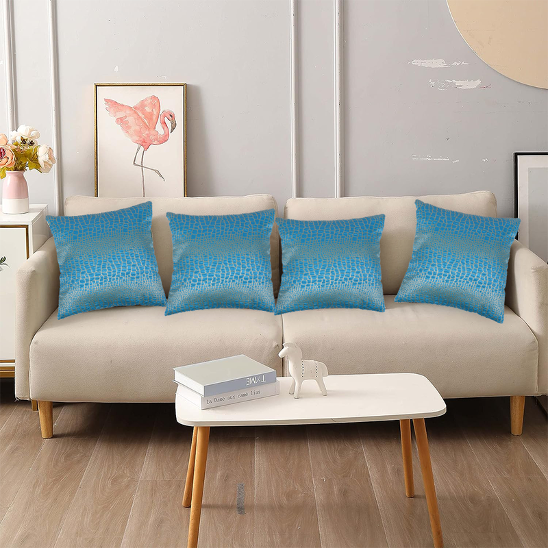 BYFT Azure Elegance Arctic Blue 16 x 16 Inch Decorative Cushion Cover Set of 2