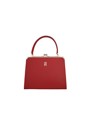 Jafferjees The Sukan Leather Satchel Handbag for Women, Red