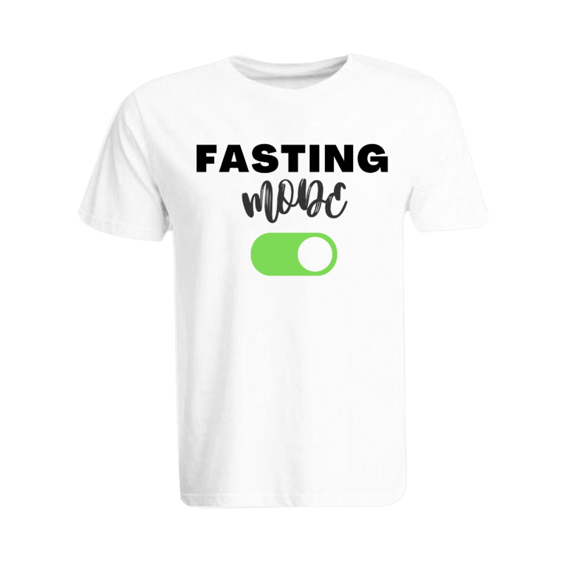 

BYFT (White) Ramadan Printed Tshirt (Fasting Mode On) Cotton (XXL) Unisex Round Neck Tshirt -190 GSM