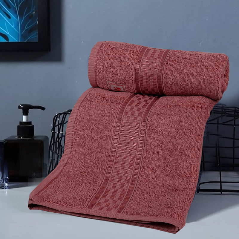 BYFT Home Ultra (Burgundy) Premium Hand Towel  (50 x 90 Cm - Set of 4) 100% Cotton Highly Absorbent, High Quality Bath linen with Checkered Dobby 550 Gsm