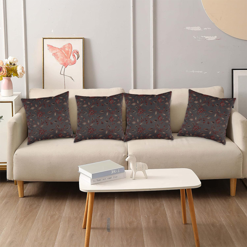BYFT Blossom Dark Grey 16 x 16 Inch Decorative Cushion Cover Set of 2